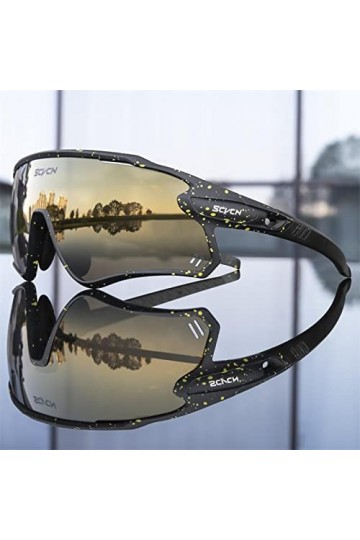 HYQW Lunettes de Soleil Cyclistes Verres dhomme pour Les Lunettes de vélo de vélos en Plein air pour Femmes Lunettes de vélo