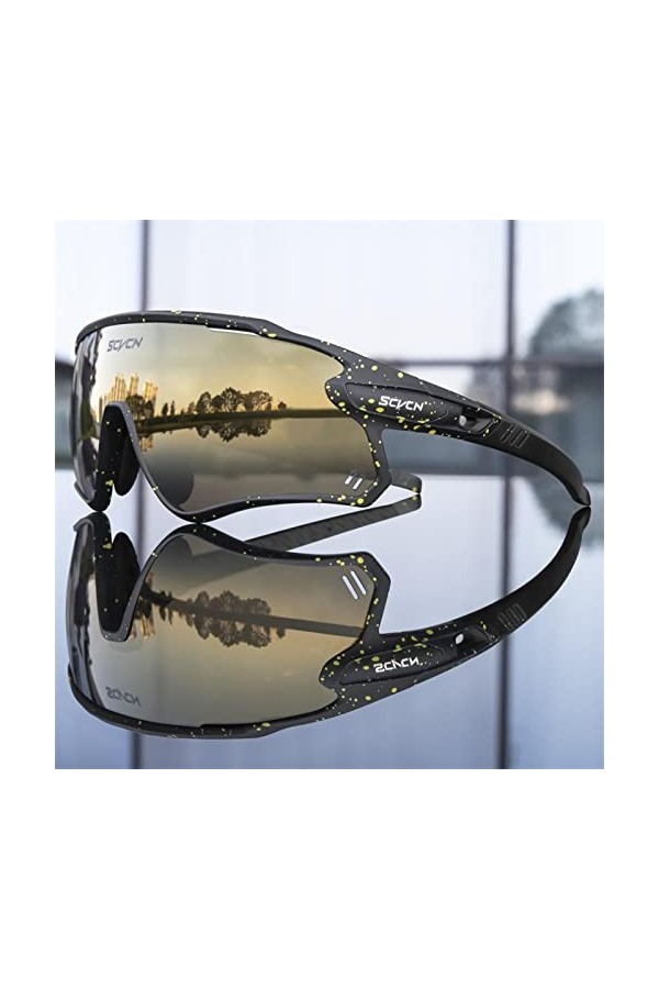 HYQW Lunettes de Soleil Cyclistes Verres dhomme pour Les Lunettes de vélo de vélos en Plein air pour Femmes Lunettes de vélo