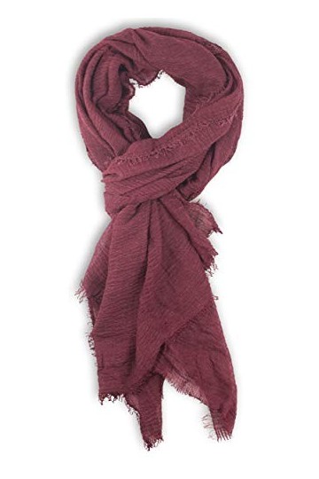 fashionchimp Écharpe basique pour femme avec ourlet à franges doux - Tissu léger de qualité supérieure avec coton uni, terrac