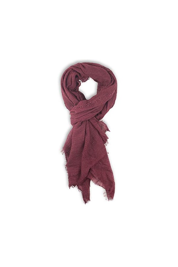 fashionchimp Écharpe basique pour femme avec ourlet à franges doux - Tissu léger de qualité supérieure avec coton uni, terrac