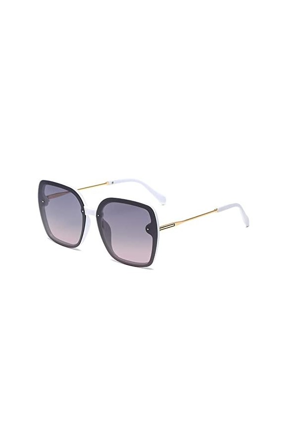 HPIRME Lunettes de soleil polarisées pour femmes lunettes de soleil carrées conduite dété pêche grande lunette noire UV400,