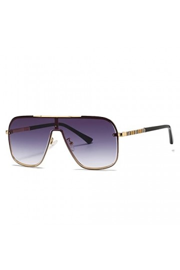 HCHES Lunettes de soleil homme femme lunettes de soleil une pièce surdimensionné nuances dégradées pour homme femme, C02 or g