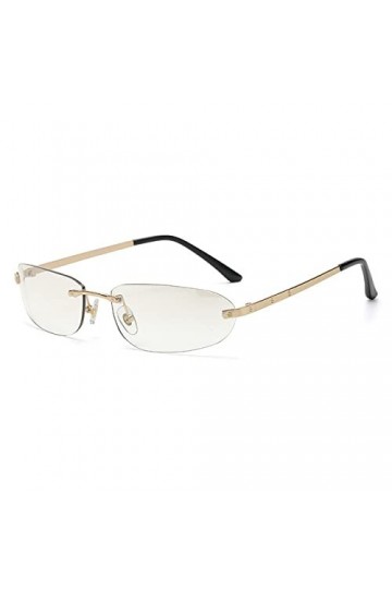 Lunettes de soleil ovales sans monture pour femmes alliage Hip Hop lunettes de soleil hommes Vintage lunettes argent miroir U