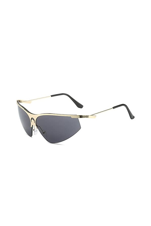 Pour femmes alliage Uv400 lunettes de soleil hommes Hip Hop nuances sans monture demi-monture conduite lunettes de soleil, 1,