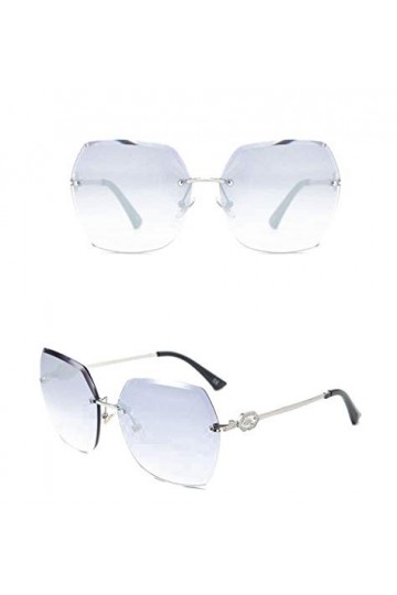 QINGZHOU Lunettes De Soleil,Lunettes De Soleil Sans Monture À Monture Diamant, Monture Femme Avec Lunettes Diamant, Monture A