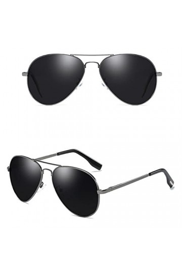 HCHES Lunettes de soleil polarisées Fashion Black Shades Lunettes de soleil miroir pour femmes rétro classiques Conduite Lune