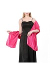 Châle en satin de soie pour femme - Pour robe de soirée, mariée, demoiselle dhonneur, mariage, Rouge vin fin., taille unique