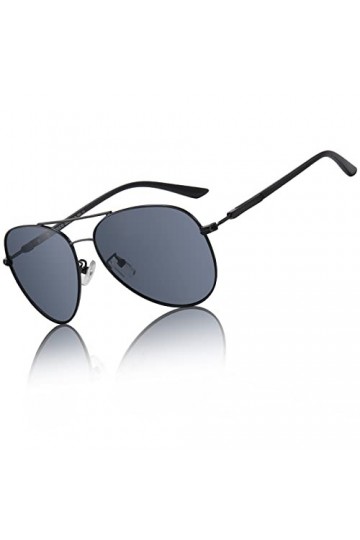 DUCO Lunettes de soleil polarisées de qualité supérieure pour homme et femme - Protection UV 100 % 3027, Noir , 60