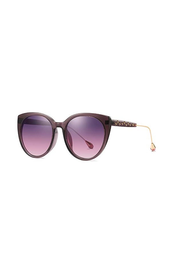 Raxinbang Lunettes de Soleil Lunettes De Soleil Polarisées for Femmes Fashion Transparent Purple Large Border Lunettes De Pro