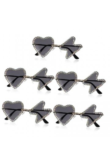 TENDYCOCO 5 Paires Lunettes De Soleil Hip-hop Cadeaux De Fête Pour Les Enfants Lunettes De Soleil En Forme De Coeur Célibatai