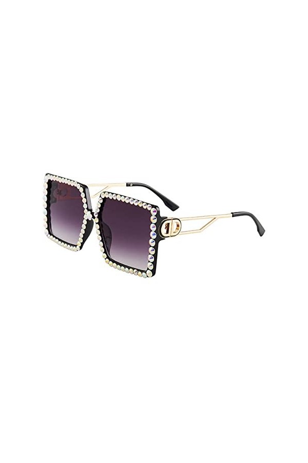 FOOOZ Carré diamant lunettes de soleil femmes hommes Vintage surdimensionné nuances femme luxe dégradé extérieur dame lunette