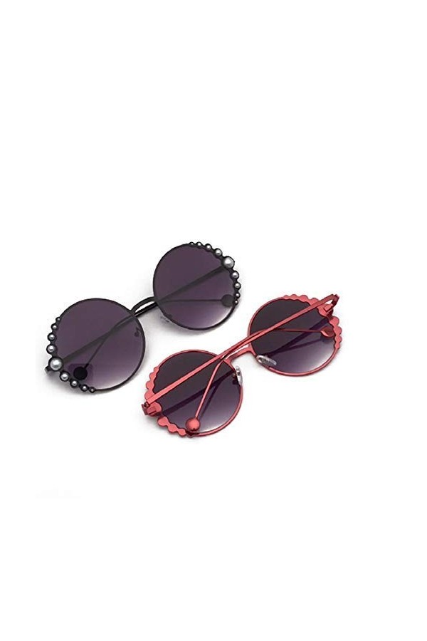 XINGYU Lunettes de Soleil Rondes pour Femmes Perle Décoration Lunettes de Soleil de Mode Dames Gradient Clear Shades Uv400 po