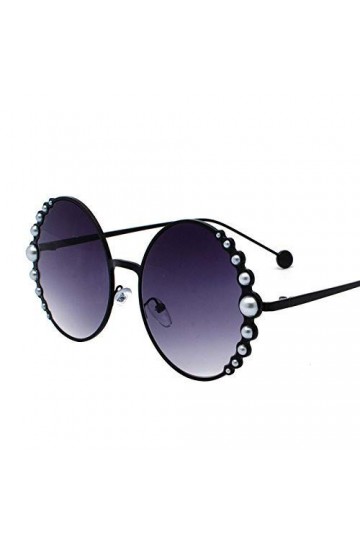 XINGYU Lunettes de Soleil Rondes pour Femmes Perle Décoration Lunettes de Soleil de Mode Dames Gradient Clear Shades Uv400 po