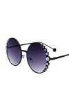 XINGYU Lunettes de Soleil Rondes pour Femmes Perle Décoration Lunettes de Soleil de Mode Dames Gradient Clear Shades Uv400 po