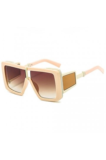 HCHES Tendance One-Piece Big Lunettes de soleil Femmes Mode Carré Dégradé Surdimensionné Lunettes de Soleil Designer Femme Be