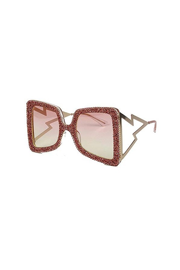 NIUASH Lunettes de Soleil polarisées Lunettes de Soleil carrées Femmes Luxe Strass Nuances surdimensionnées pour Hommes Lunet