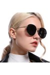 Raxinbang Lunettes de Soleil Nouveau Lunettes De Soleil Polarisées Dames De Mode Lunettes De Soleil Rondes Lunettes De Protec