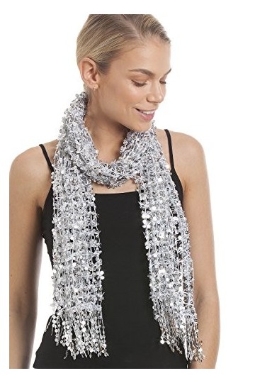 Central Chic Magnifique foulard à paillettes en argent