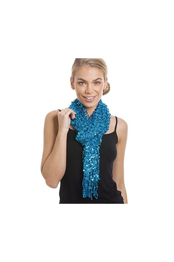 Central Chic Magnifique foulard à paillettes en argent