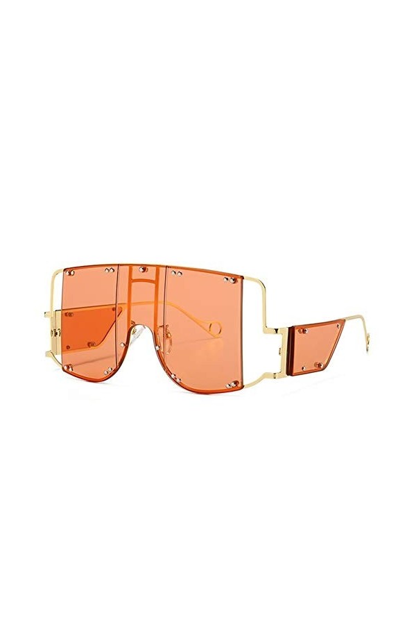 AUSUB Lunettes de soleil femme Big européen surdimensionné Flat Top Lunettes de soleil Lunettes de soleil New Square Femmes F