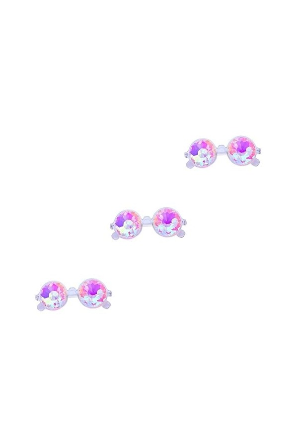 ibasenice 3 Pièces Lunettes Rave Lunettes De Soleil Kaléidoscope Lunettes De Diffraction Kaléidoscope Verres Trippants Pour L