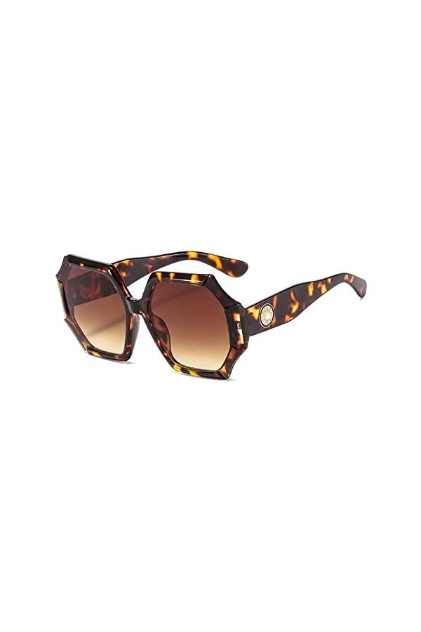 HPIRME Lunettes de soleil femme monture octogonale femme lunettes de soleil, 4, taille unique