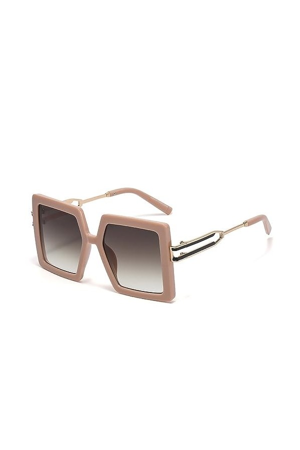 HPIRME Lunettes de soleil carrées femmes lunettes de soleil Vintage lunettes vertes homme femme UV400, C5, taille unique