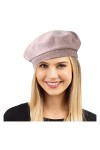 boderier Béret pour femme style français double couche en laine acrylique extensible solide pour lhiver, kaki, Taille unique