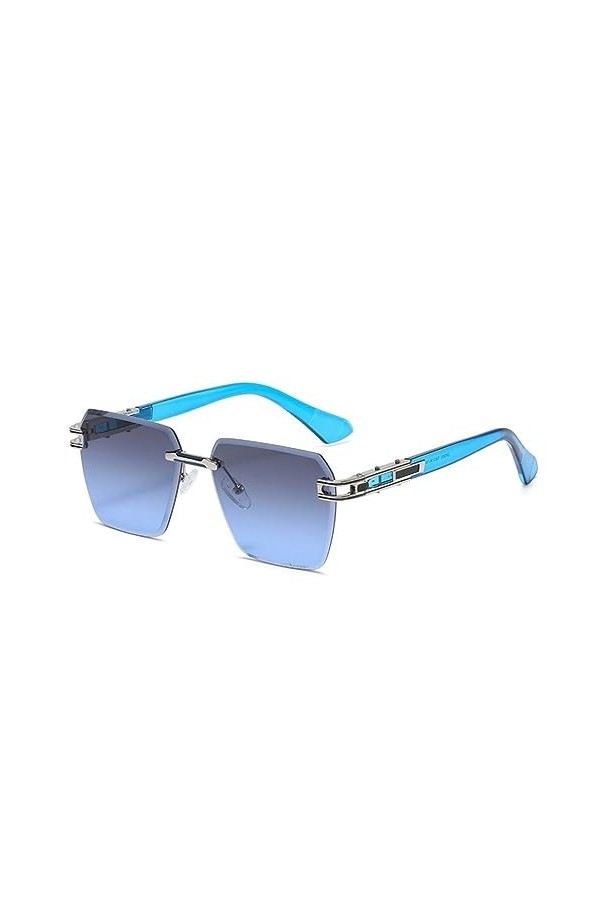 MUTYNE Lunettes de soleil carrées sans monture femmes lunettes de soleil sans cadre pour hommes verres dégradés monture en mé