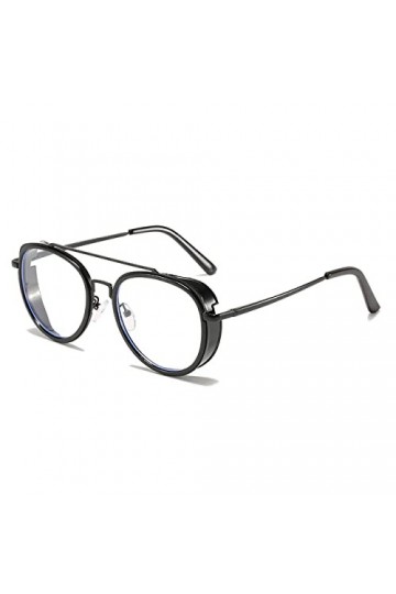 HCHES Lunettes de soleil rondes en métal steampunk femmes mode de luxe hommes conduite lunettes de soleil miroir UV400 zonneb