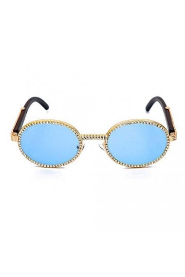 XINGYU Mode Vintage Petit Diamant Rond Lunettes De Soleil Hommes Femmes Mode Coloré Strass Nuances Uv400 Bleu