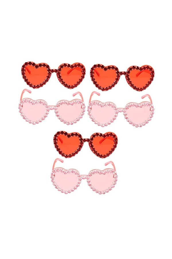 BESTonZON 6 Pièces Lunettes De Soleil Lunettes De Soleil Teintées Roses Lunettes De Soleil Pour Femmes Lunettes De Soleil Haw