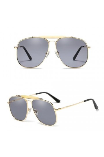 HPIRME Lunettes de soleil rétro surdimensionnées en métal pour hommes et femmes, lunettes de soleil UV400, 2, taille unique