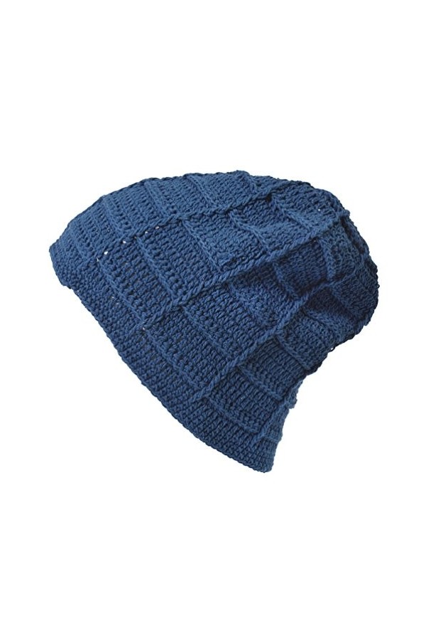 Bonnet Homme Chapeau Femme Ete - Beanie Type Beret Chimio 100% Coton Crochet pour Peau Sensible Tricot Fait Main Unisexe Beig