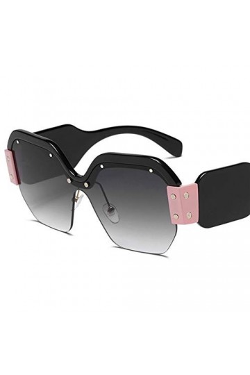 2021 Rose rouge sexy de luxe Shades Lunettes de soleil femmes Vintage Lunettes de soleil sans monture surdimensionnée Rivet B