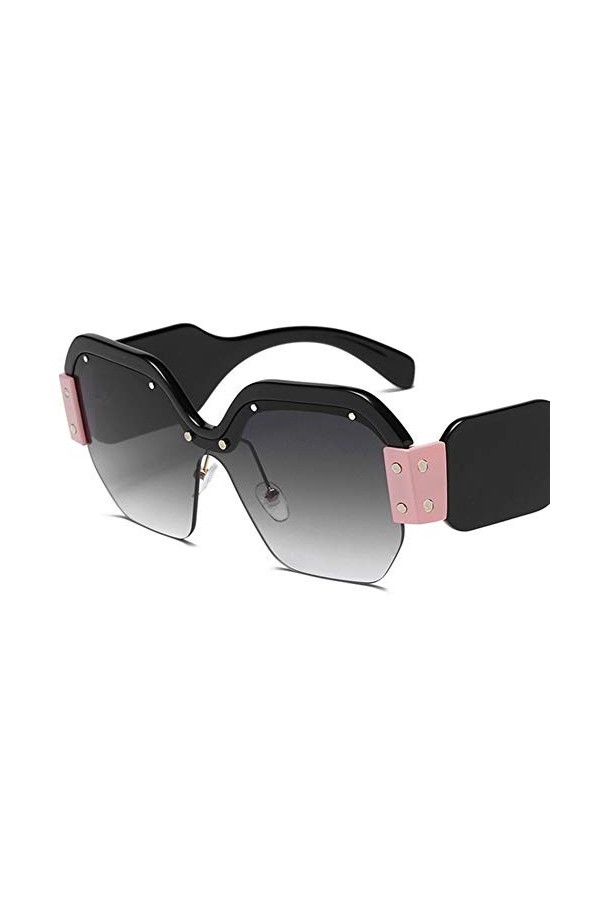 2021 Rose rouge sexy de luxe Shades Lunettes de soleil femmes Vintage Lunettes de soleil sans monture surdimensionnée Rivet B
