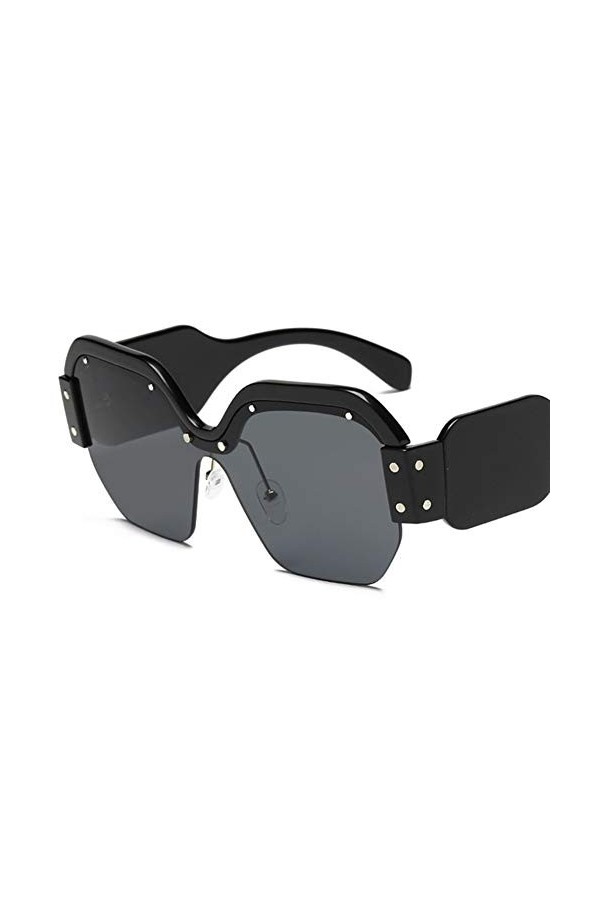 2021 Rose rouge sexy de luxe Shades Lunettes de soleil femmes Vintage Lunettes de soleil sans monture surdimensionnée Rivet B