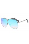 New One Piece luxe surdimensionné Sunglass Rivet Lunettes de soleil Femmes Hommes Métal Big Shades Cadre UV400 Couleur : C2 