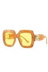 HPIRME Femmes grandes lunettes de soleil carrées nuances surdimensionnées lunettes femme Beige marron lunettes de soleil homm