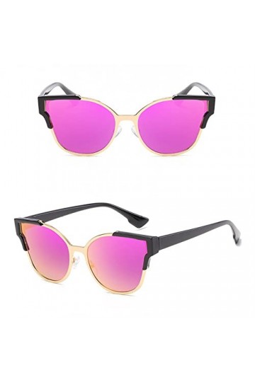 Lunettes de conduite de voyage Vintage surdimensionnées Cat Eye Mirror Lunettes de soleil Hommes Femmes Métal Luxe Big Frame 