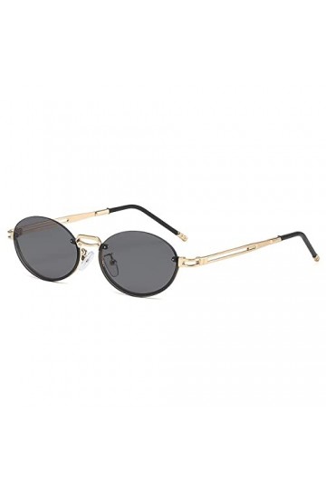 HCHES Vintage petites lunettes de soleil ovales dégradées pour femmes Uv400 lunettes de soleil hommes alliage nuances rondes,