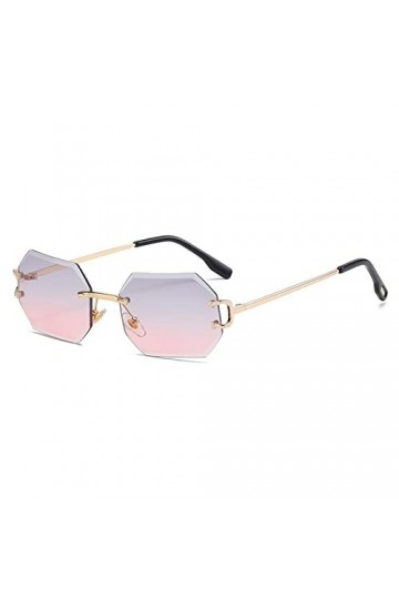 HCHES Couper sans monture petites lunettes de soleil carrées pour femmes Vintage alliage dégradé lunettes de soleil hommes lu