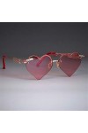Coeur mignon Lunettes de soleil Shades Femmes Red Bullet Gothic Vintage Lunettes UV400 Couleur : C3 rose gold pink 