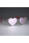 Coeur mignon Lunettes de soleil Shades Femmes Red Bullet Gothic Vintage Lunettes UV400 Couleur : C3 rose gold pink 
