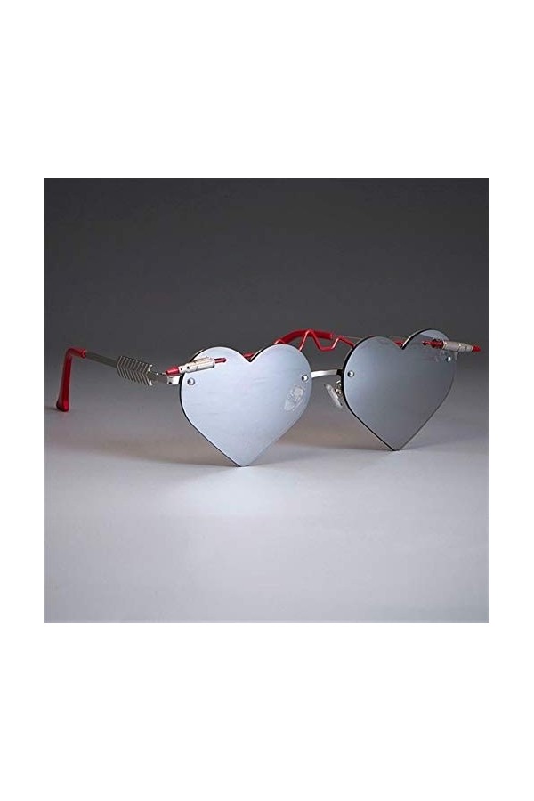 Coeur mignon Lunettes de soleil Shades Femmes Red Bullet Gothic Vintage Lunettes UV400 Couleur : C3 rose gold pink 