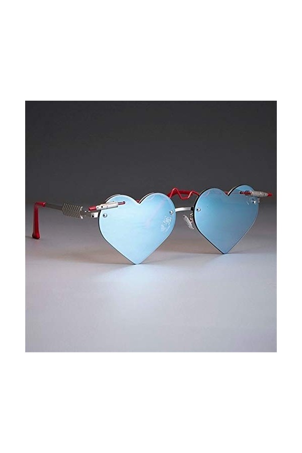 Coeur mignon Lunettes de soleil Shades Femmes Red Bullet Gothic Vintage Lunettes UV400 Couleur : C3 rose gold pink 