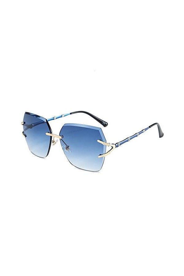 FANPK 2021 Mode dégradé Lunettes de soleil Mesdames Glassses jambes Lunettes de soleil design Rimless femmes Blue Shades for 