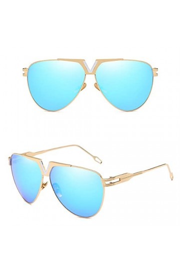 HPIRME Lunettes de soleil rétro dété hommes femmes métal grand cadre lunettes de soleil UV400, 5, taille unique