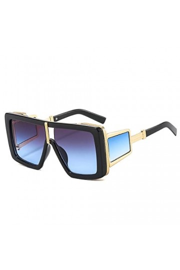 HCHES Lunettes de soleil une pièce de luxe pour femmes Vintage carré surdimensionné dégradé lunettes de soleil hommes jambe l