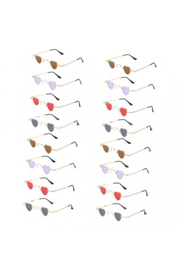 Toyvian 16 Pièces Lunettes De Soleil Coeur Célibataire Lunettes Sans Monture En Métal Lunettes De Forme Bizarre Lunettes De S